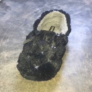 Black sparkly Magellan house slippers